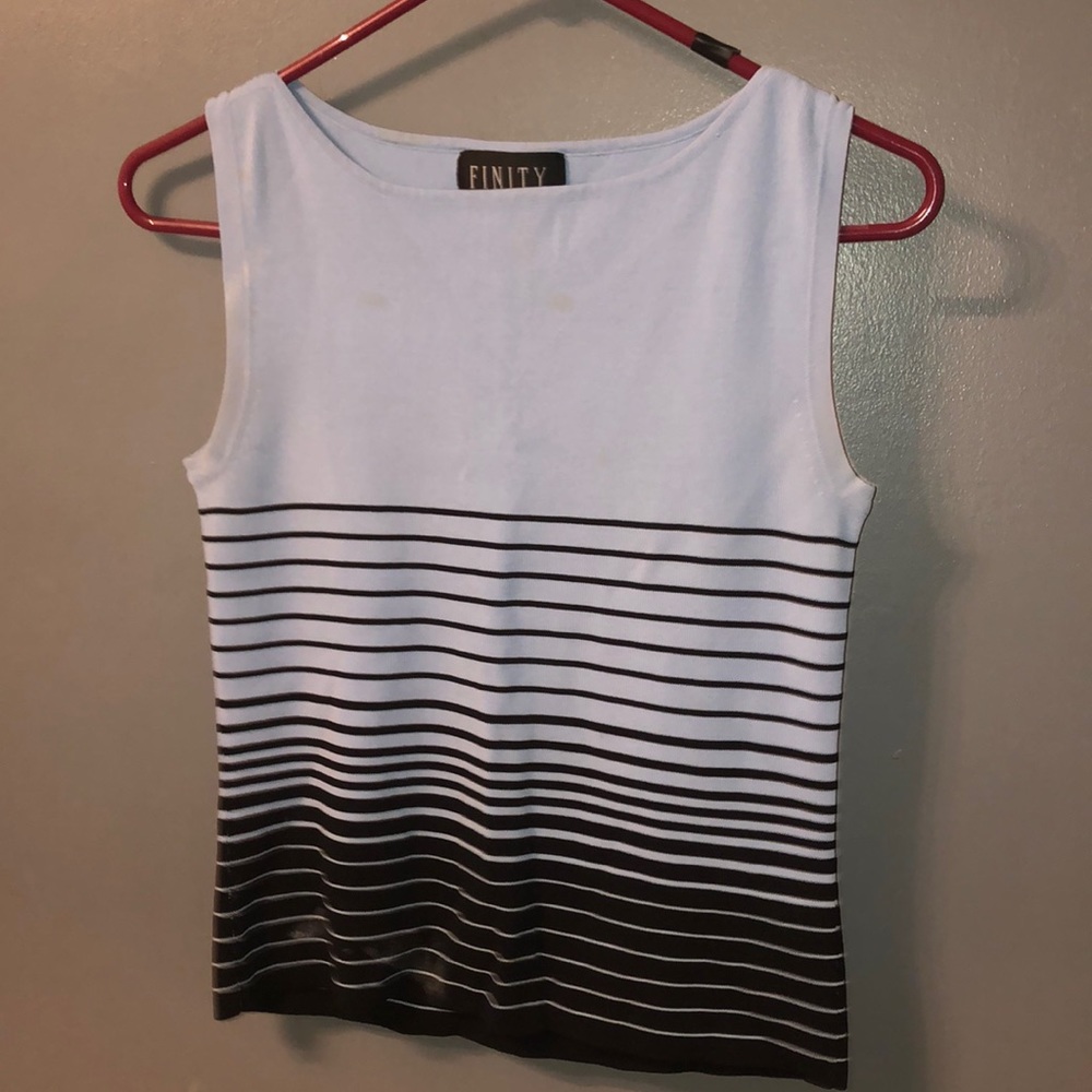 Blue and Black Striped Tank